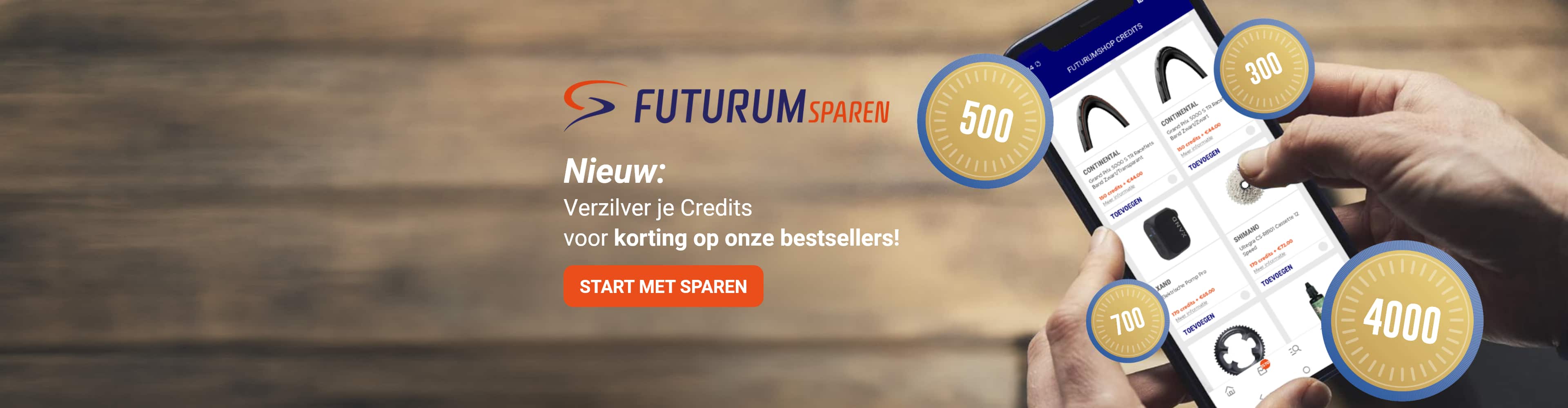FuturumSparen - Nieuw. Verzilver je Credits voor korting op onze bestsellers!